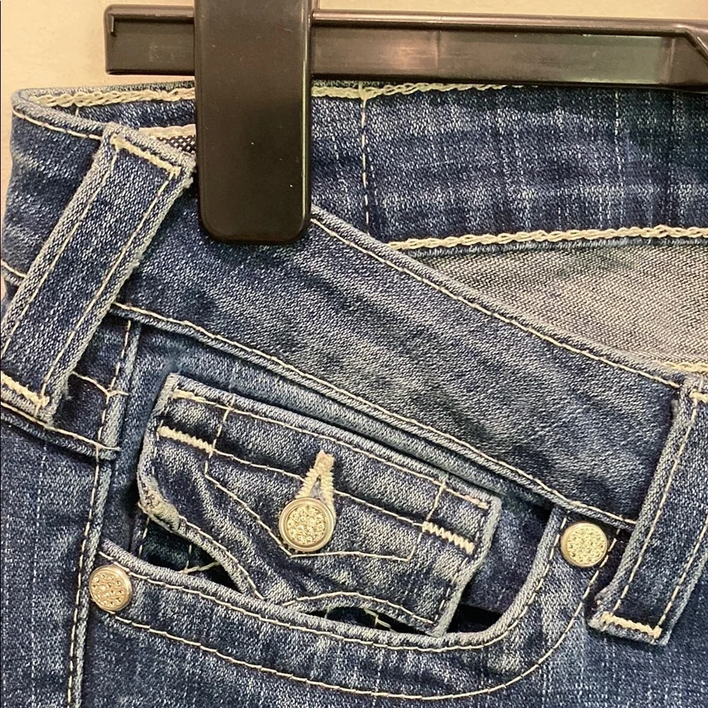 True Religion Jodie Blue Skinny Jeans with Diamond Buttons Size 30 - Picture 6 of 15